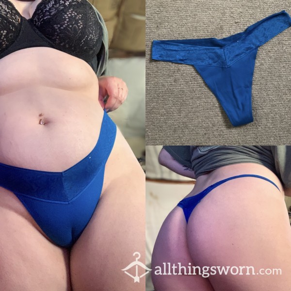 Blue Silky Thong 💙