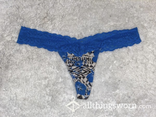 Blue Flor*l Lace VS Pink Thong