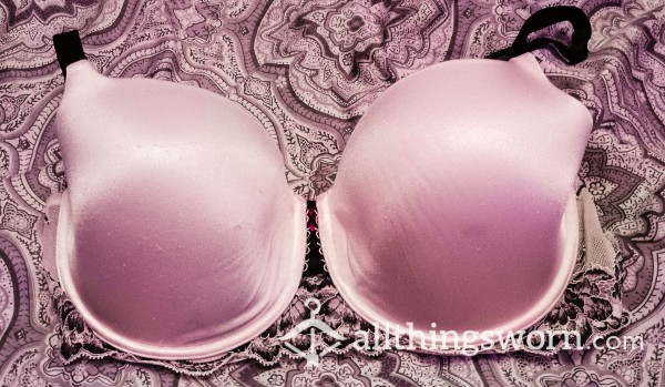 38DD Blush Pink Black Lace Bra - Custom Wear With Free Shipping!