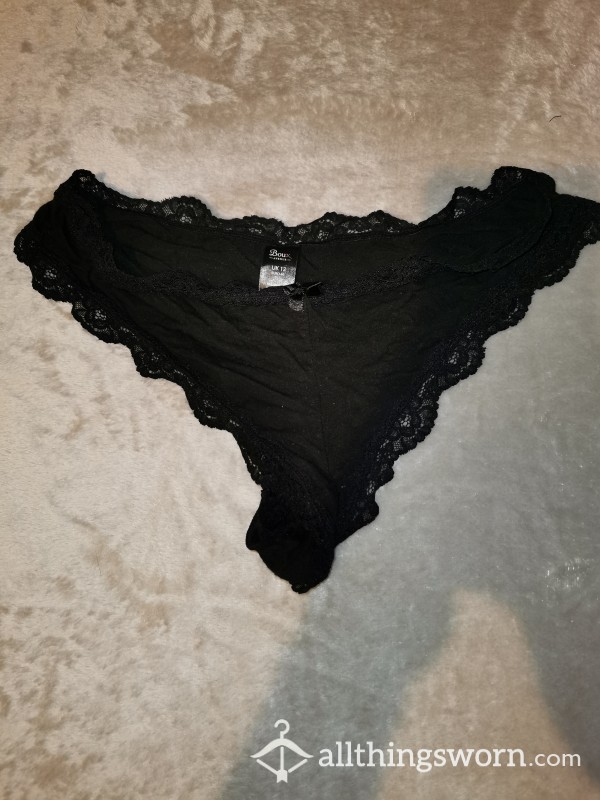 Boux Avenue Black Lace Trim Briefs