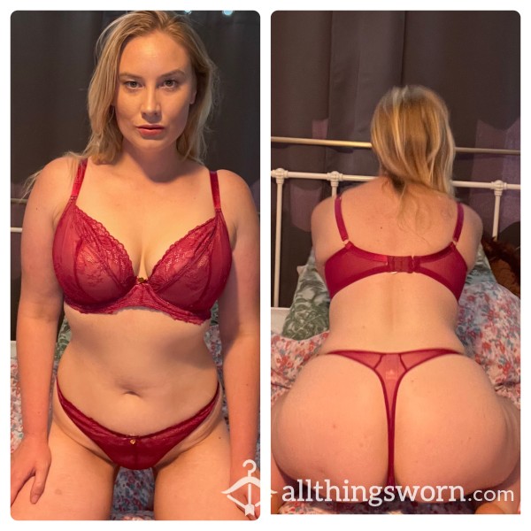 Boux-Avenue Gorgeous Red Lace Bra And Pick Of A Thong   (with Lifetime Google Drive Access)