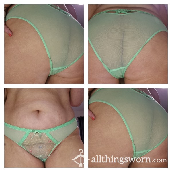 Boux Avenue Mint Green Sheer Panties.