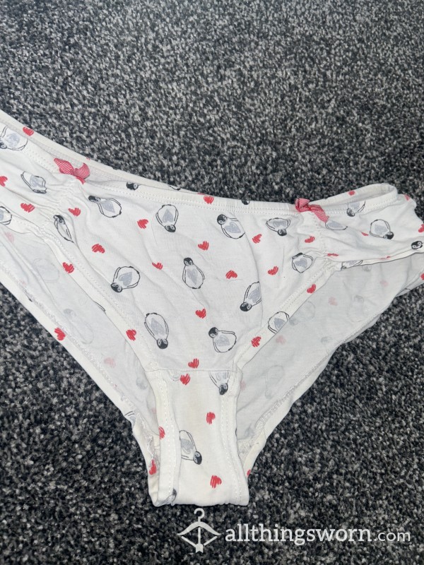 Boux Avenue White Penguin Panties Size 6