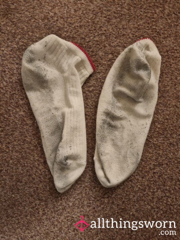 BRAND NEW! Dirty White Socks, Worn All Day!