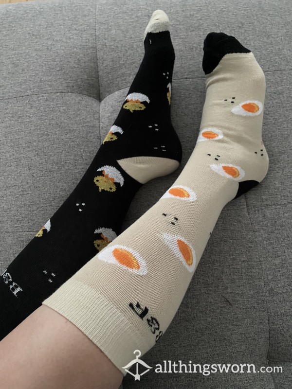 Breakfast Egg And Chick Kawaii Themed Knee High Socks