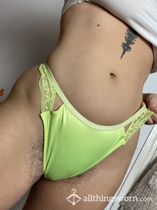 Bright Yellow Lace Thong