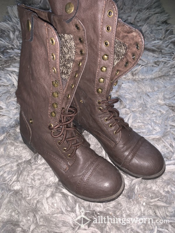 Brown Combat Boots