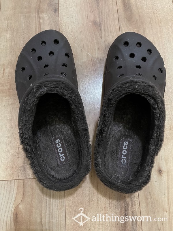 3 Year Old Fur Lined Brown Crocs