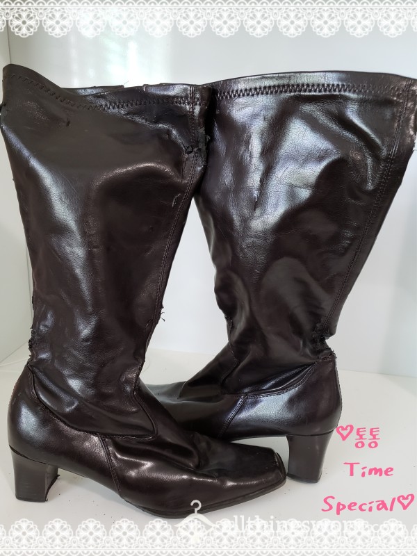 ★Brown Knee High Heeled Boot★