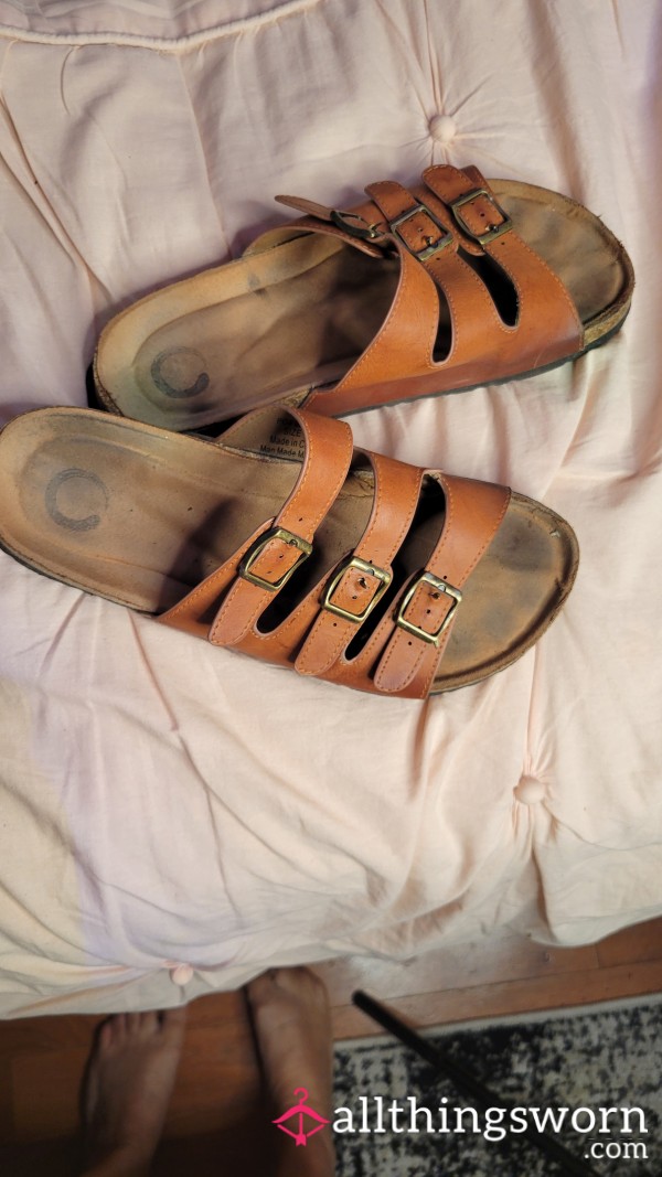 Brown Leather Sandals Size 7us