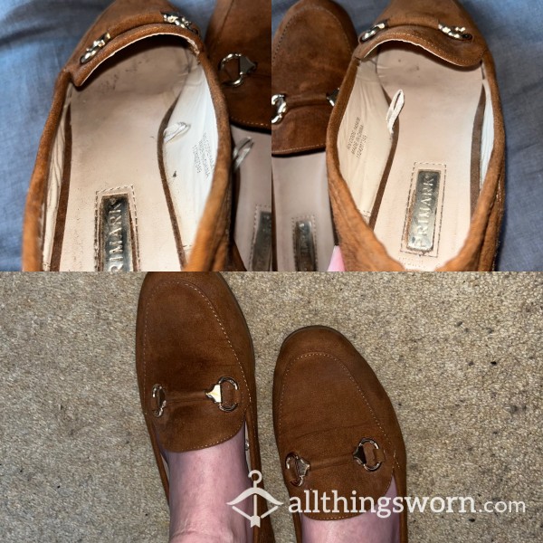 Brown Suede Look Well Worn Flats