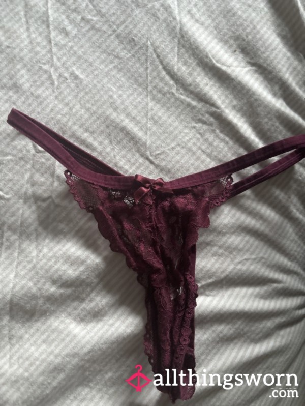 Burgundy Lace G String ❤️