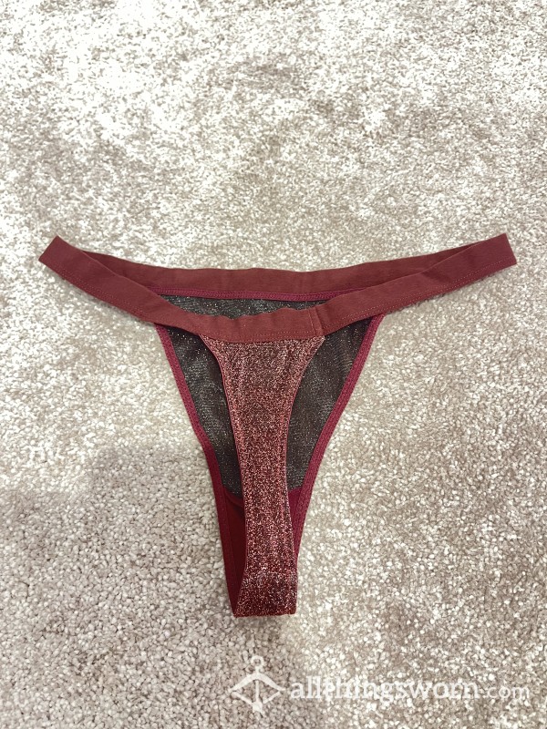 Burgundy Sparkling Thong