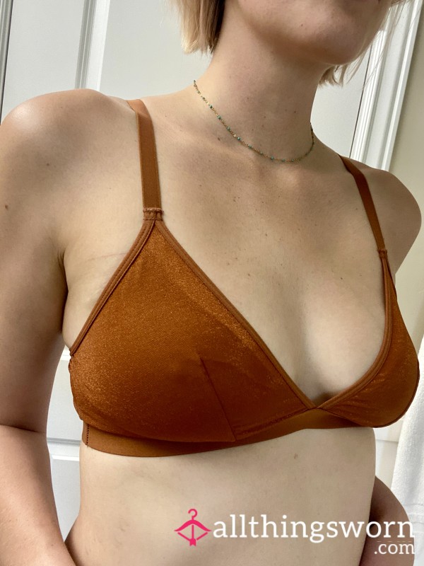 Burnt Orange Bralette Worn By Yours Truly.