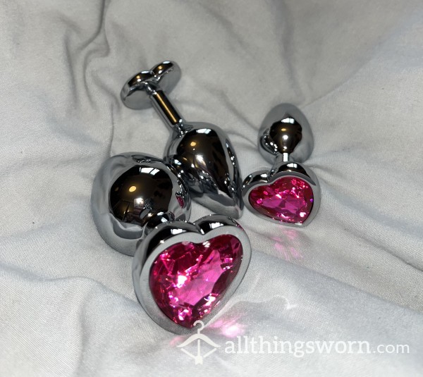 Bu*t Plugs With Pink Heart Gem S/m/l