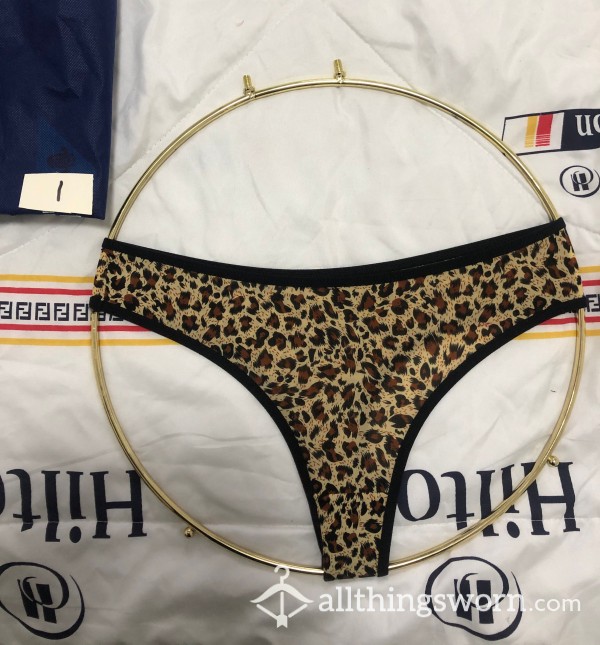 Cabin Crew Used Ice Silk Leopard Print Thong N1