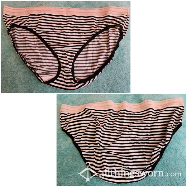 Cacique White W/Black Stripes Fullback Panty