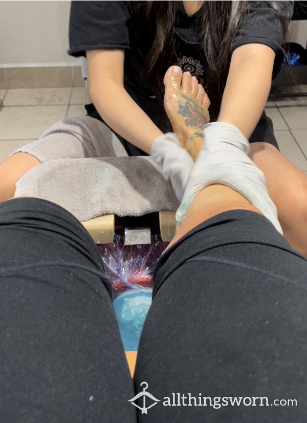 Calf And Foot Ma**age During Pedicure