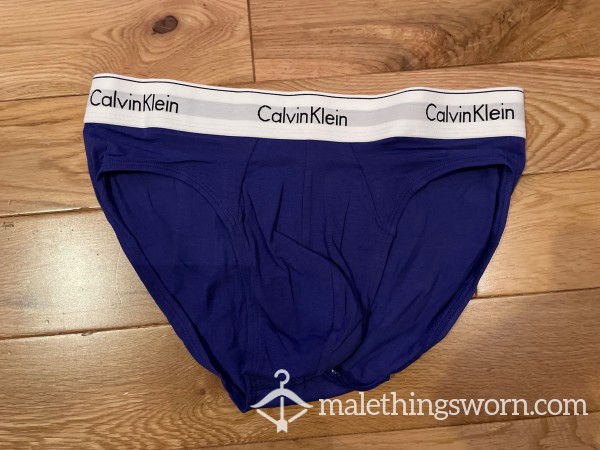 Calvin Klein Tight Fitting Blue Hip Briefs (S) Ready To Be Customised For You!