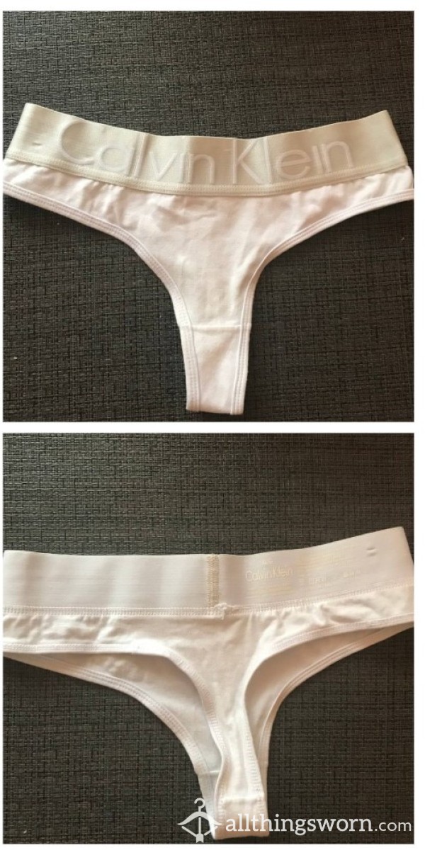 CALVIN KLEIN WHITE THONGS