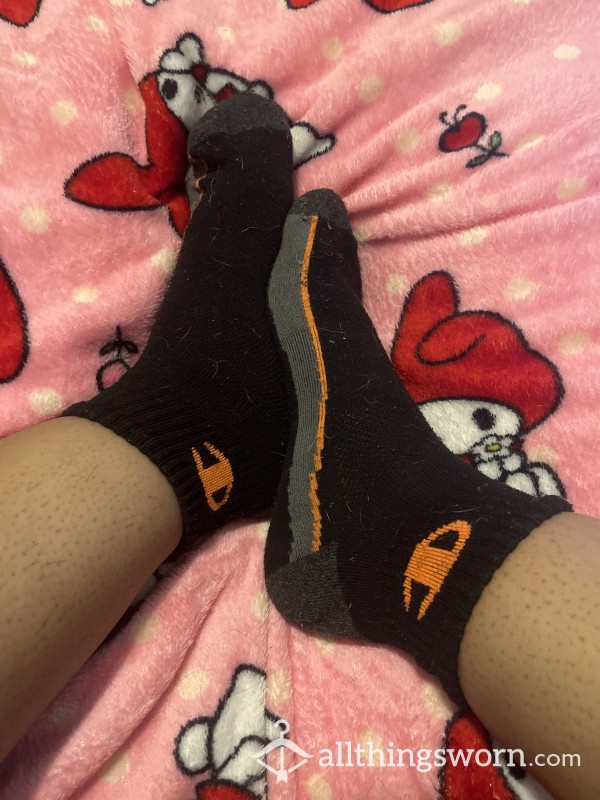 Champion Orange, Black And Gray Athletic Socks