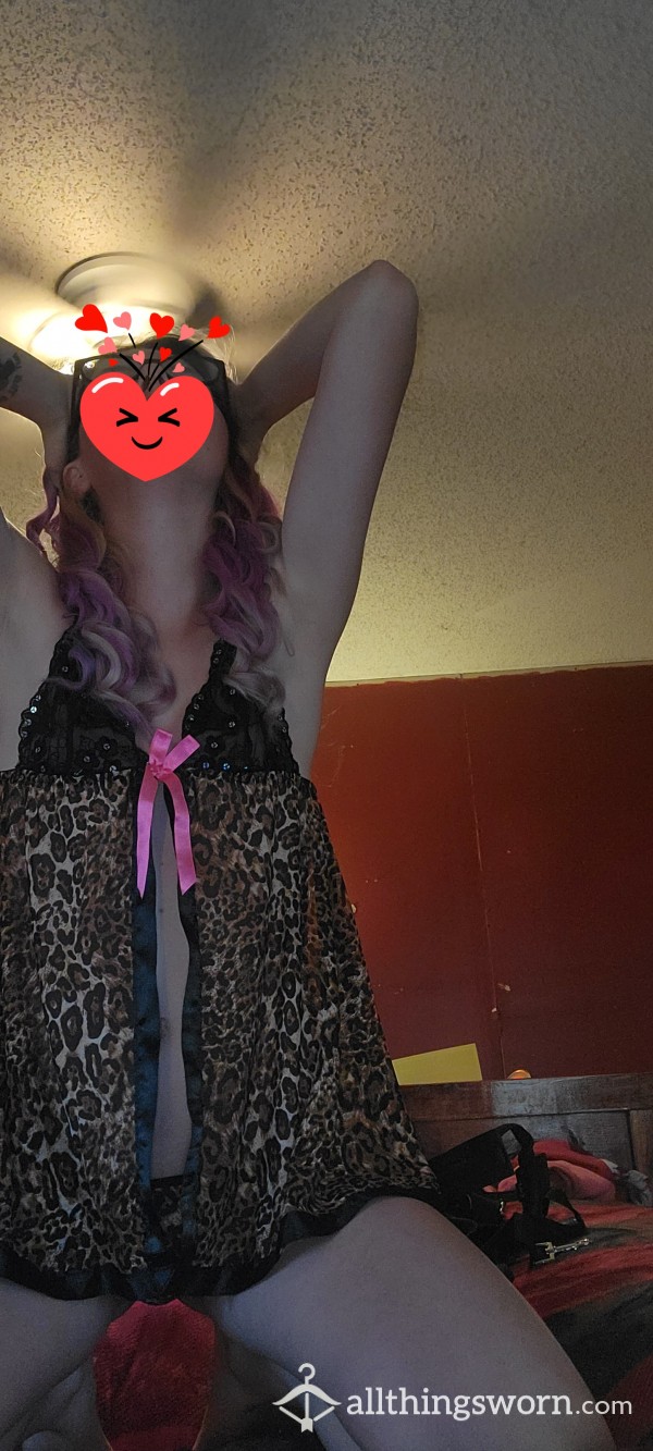 Cheetah Print Babydoll & Thong