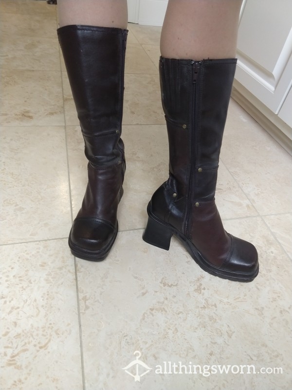 Chunky Heel, Calf-high Boots