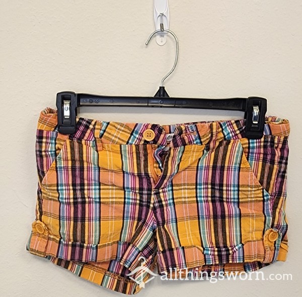 CIELO CLa**IC Tangerine Plaid Shorts