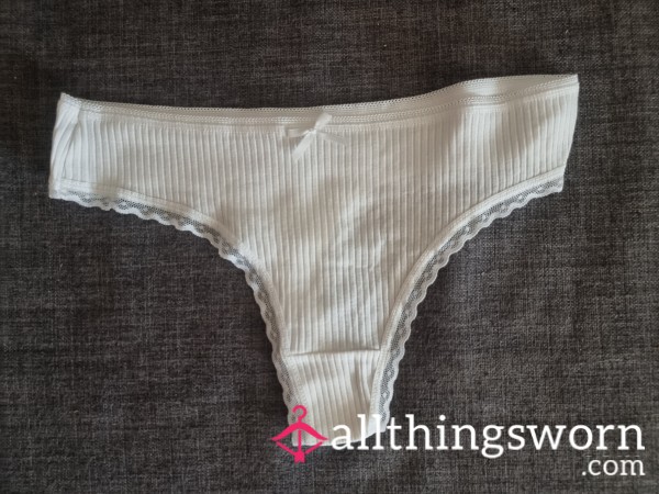 Cla**ic White Thongs