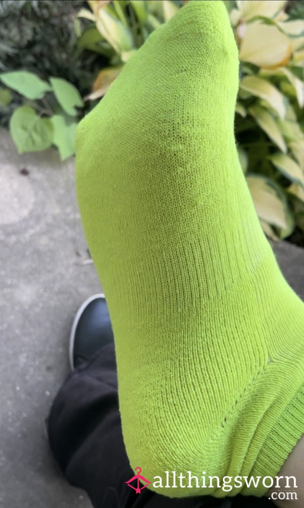 SOLD Clean Green Ankle Socks Ready For Custom Wear