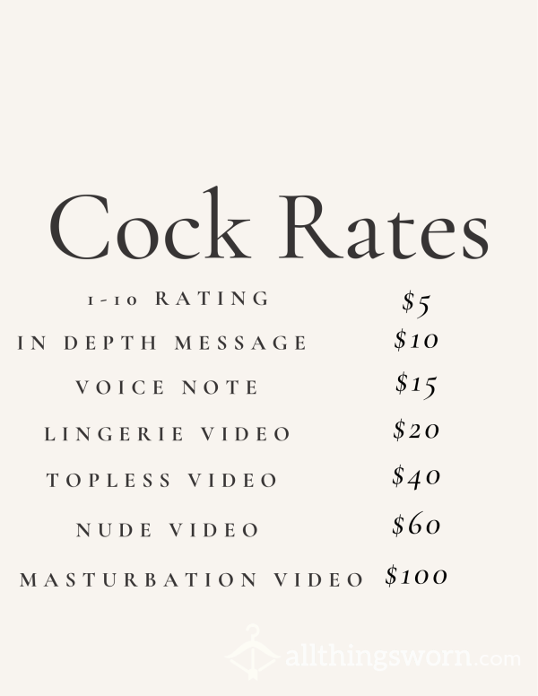 C*ck / Pu**y Rates