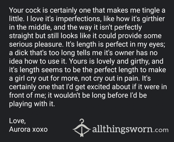 C*ck Ratings- Short Or Long Individual Paragraph About Your C*ck