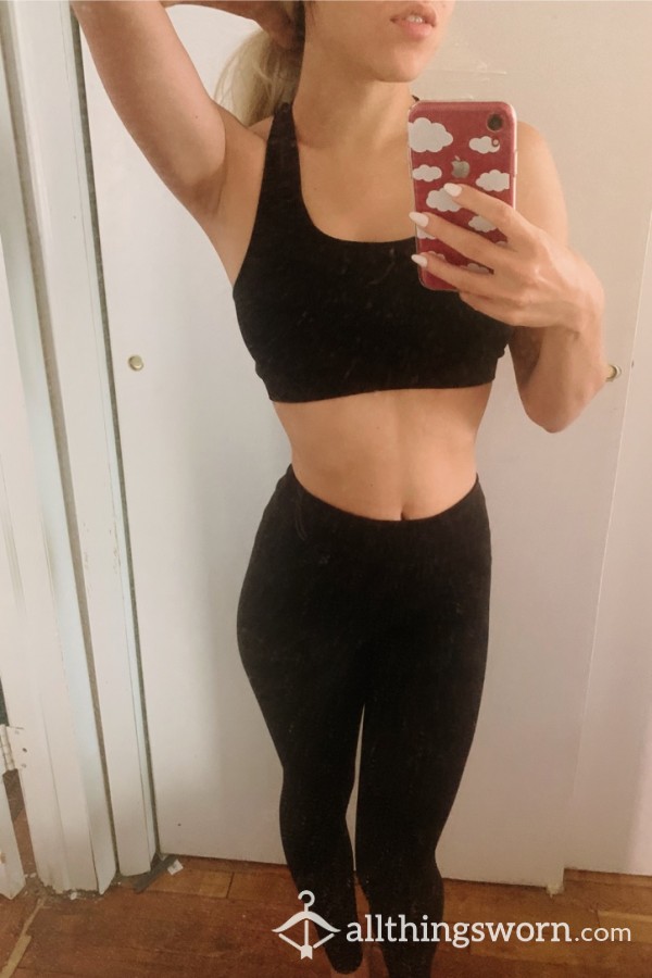 College Girl's Tight Yoga Pants + Bra