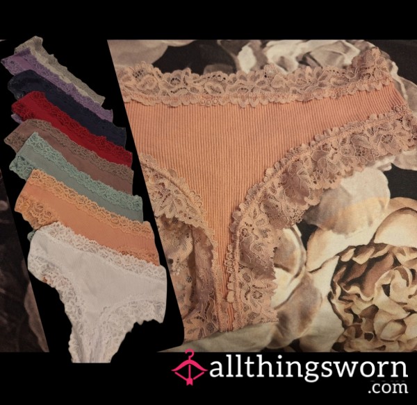 Cotton And Lace Thongs - Includes NZ Postage