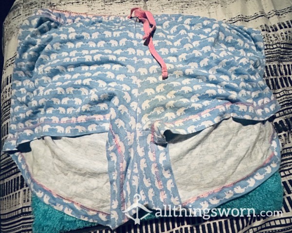 Cotton Sleeping Shorts, Blue With Elephants ❤️