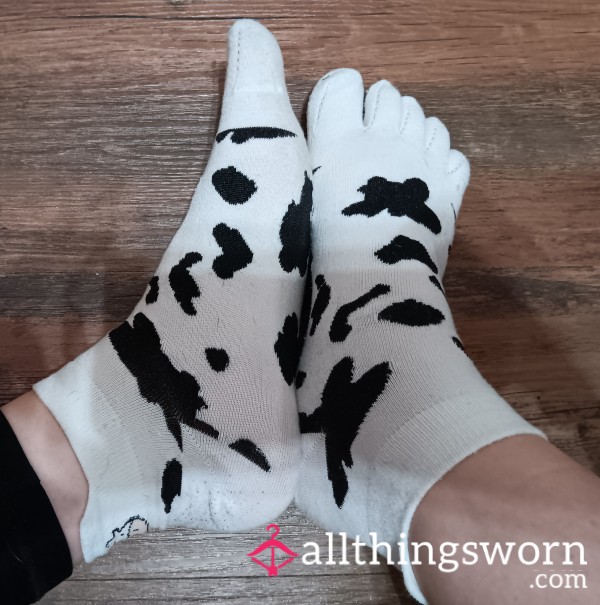 Cow Print Toe Socks