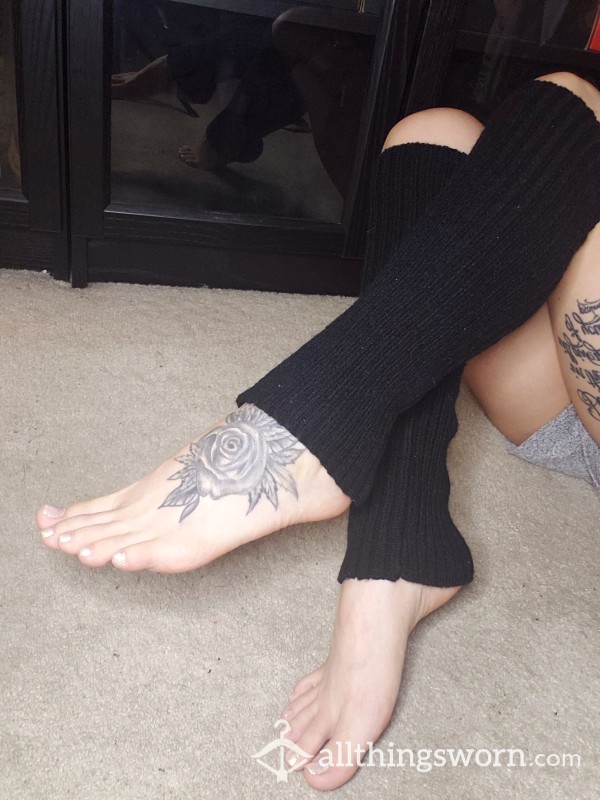 Cozy Knee High Leg Warmers Tattooed Tiny Pet*te Little Japanese Asian Feet