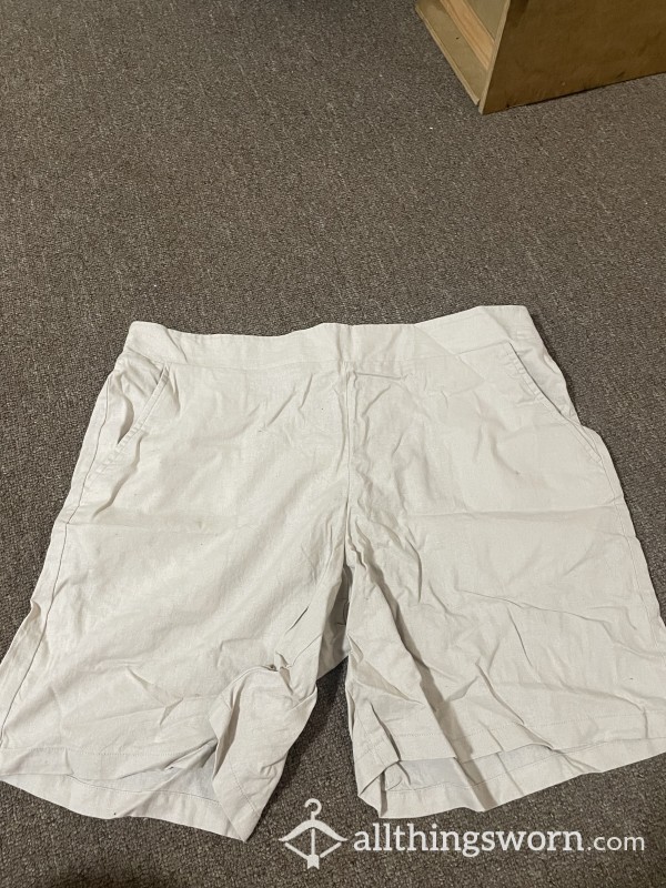 Cream Linen Shorts