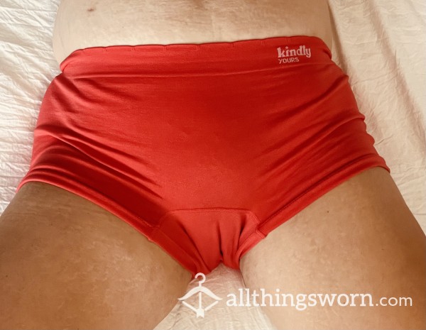 Creampie Red Boy-short Panties Just S**ed Undies