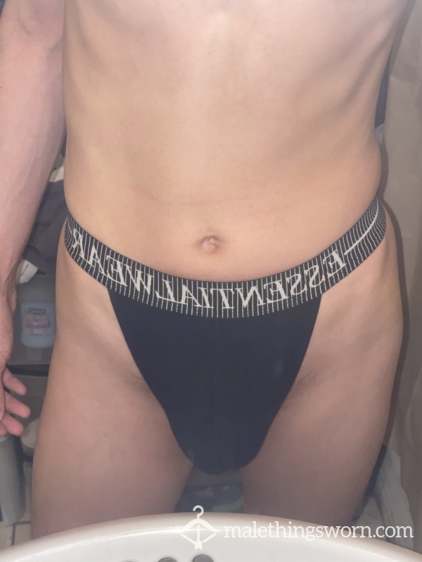 C*m Stained Black Thong