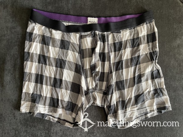 Customizable White And Black Buffalo Plaid MeUndies Size 2XL Boxer Brief