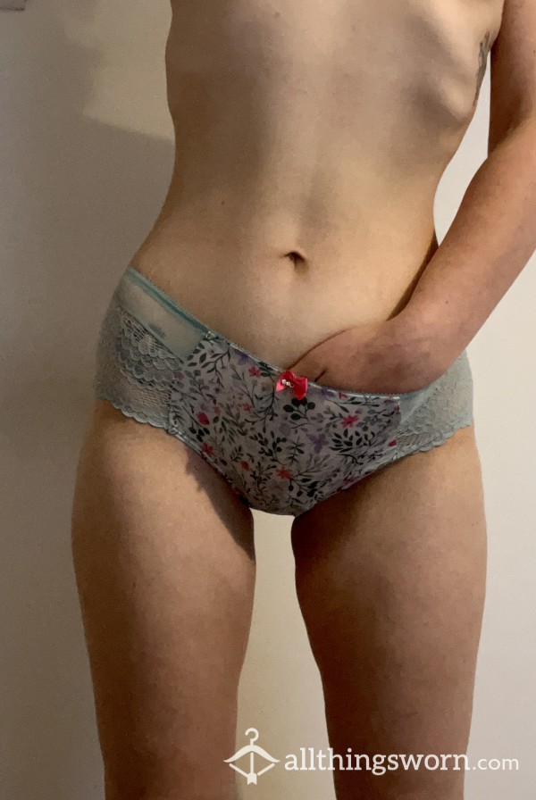 Cute Blue Lacy Flor*l Panties