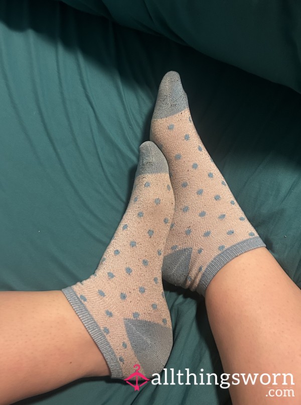 Cute Blue Polka Dots Ankle Socks