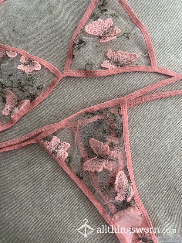 Cute Pink Bu*terfly Lingerie Set💗