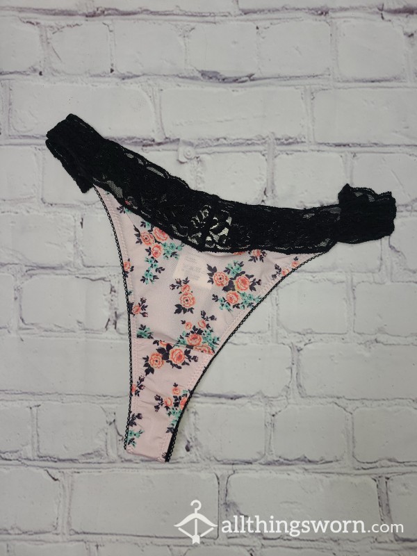 Cute Worn Flor*l Thong