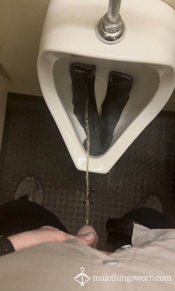 Daddy Pi*sing On Socks In Urinal