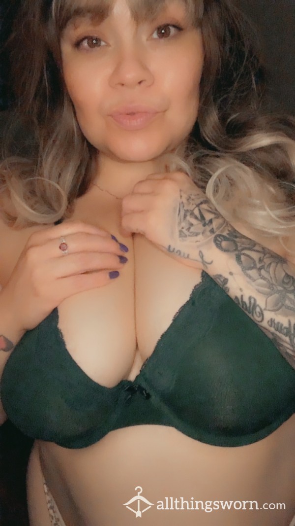 Dark Green Cotton Demi Bra