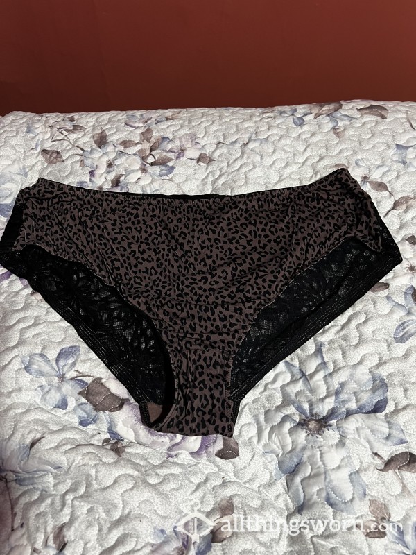 Dark Leopard Print Panties Worn