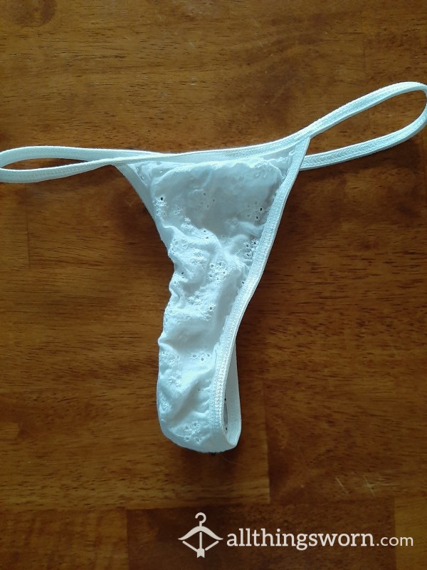 Delicate, Eyelet Cotton Thongs