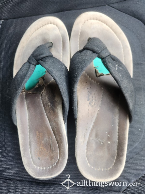 Destroyed Fabric Flip Flops